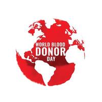 internationa blood donation day poster with world map vector