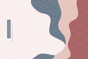 japanese pattern and wave background vector