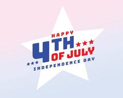 happy 4th of july in isolated style on star background vector