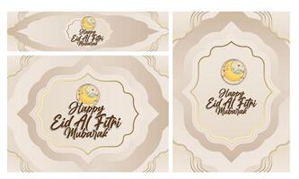 isolated calligraphy of happy eid mubarak vector