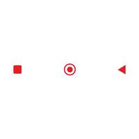 Play button icon. Flat style. Red on white background. Vector illustration. resources graphic icon element design. Vector illustration with social media theme ui icon