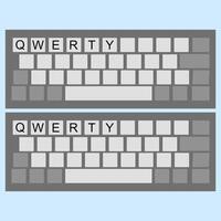 Keyboard with text on blue background. Vector illustration. EPS 10. technology design elements. Simple design elements in flat style