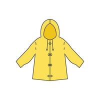 Yellow raincoat icon. Flat color design. Vector Illustration. resources graphic icon element design. Vector illustration with a fashion theme when it rains