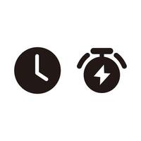 Timer icon vector. Clock and lightning sign. Flat style vector. resources graphic element design. Vector illustration with application UI and technology themes