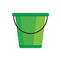 Green bucket icon. Flat illustration of green bucket vector icon for web design. resources graphic element design. Vector illustration with the theme of cleaning equipment