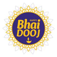 Happy bhai dooj traditional greeting card design vector