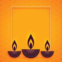 ethnic style diya for diwali festival design vector