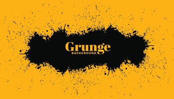 backgorund amarillo con salpicaduras de grunge negro vector