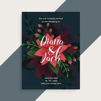 lovely flower floral wedding card design template vector