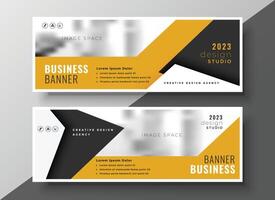 modern yellow business presentation banner design set vector