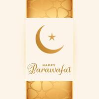 happy barawafat islamic festival card design background vector