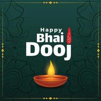 Happy bhai dooj indian festival of brother and sister vector