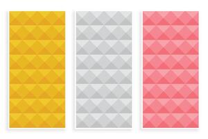 premium diamond style 3d pattern set of three vector