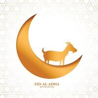 eid al adha bakrid golden festival card design vector