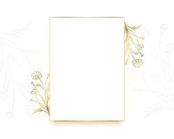 real marco con dorado floral invitación tarjeta diseño vector
