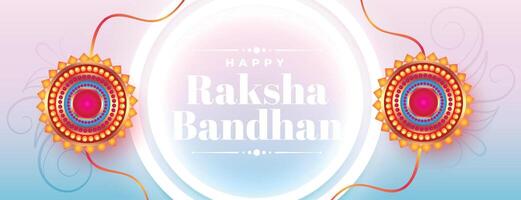 decorative raksha bandhan festival celebration banner with rakhi design vector