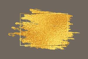abstract golden brush stroke with foil texture background vector