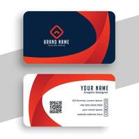 Abstract blue and red modern business card template vector