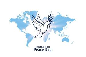 international peace day background with dove in sillhouette style vector illustration