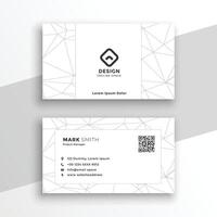 low poly style geometric white business card design vector