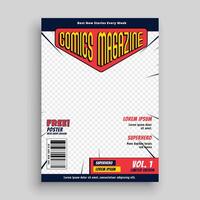 comic magazine book front page template design vector