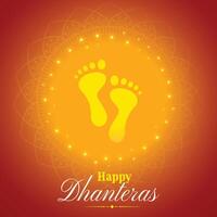 bright goddess foot print vector design for dhanteras celebration