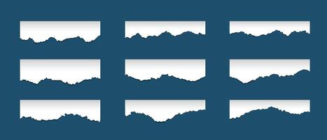 torn ripped paper sheets collection vector