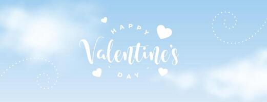 valentines day cloud sky banner design vector