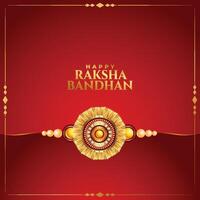 beautiful raksha bandhan red background with rakhi vector
