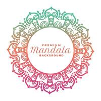colorful mandala frame design with text space vector