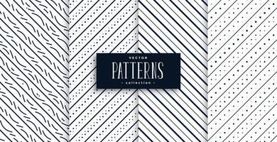 abstract diagonal lines classic patterns set of four vector
