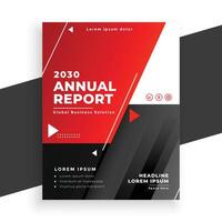 red modern annual report brochure for business vector