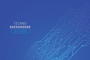 blue digital technology circuit lines background design vector