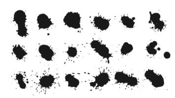 big set of ink drops splats design vector