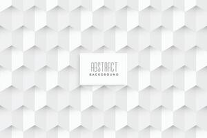 white hexagonal 3d style pattern background vector