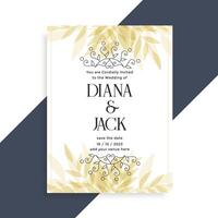 decorative wedding card invitation template design vector