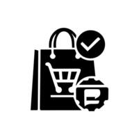 compras bolso siluetas vector