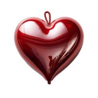 AI generated Red Heart Balloon Isolated on Transparent Background. Generative Ai png