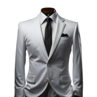 ai generado elegante blanco de los hombres formal traje aislado en transparente antecedentes. generativo ai png