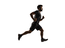 AI generated Fit Young Man Running Isolated on Transparent Background. Generative Ai png