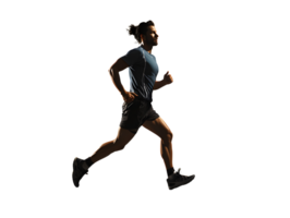 AI generated Fit Young Man Running Isolated on Transparent Background. Generative Ai png