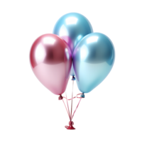 ai generiert Bündel von bunt holographisch Luftballons mit Konfetti isoliert auf transparent Hintergrund. schwebend Helium Luftballons. generativ ai png