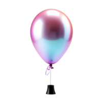 AI generated Colorful Holographic Helium Balloon Floating on Transparent Background. Generative Ai png