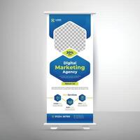 digital márketing agencia enrollar bandera diseño vector