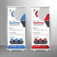 Business Solution Rollup Banner Design Template vector