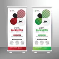 Conference roll up banner design template, conference rollup banner template vector design