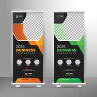 Conference roll up banner design template, conference rollup banner template vector design