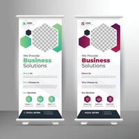 Business Solution Rollup Banner Design Template vector