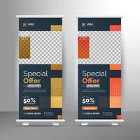 Furniture Rollup Banner Template, Corporate Roll up banner design Editable template vector