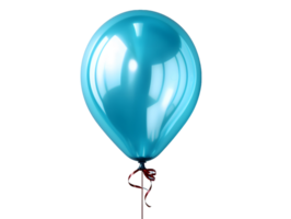 AI generated Blue Helium Balloon Floating on Transparent Background Background. Generative Ai png